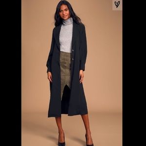 Lulus black New Regime trench coat